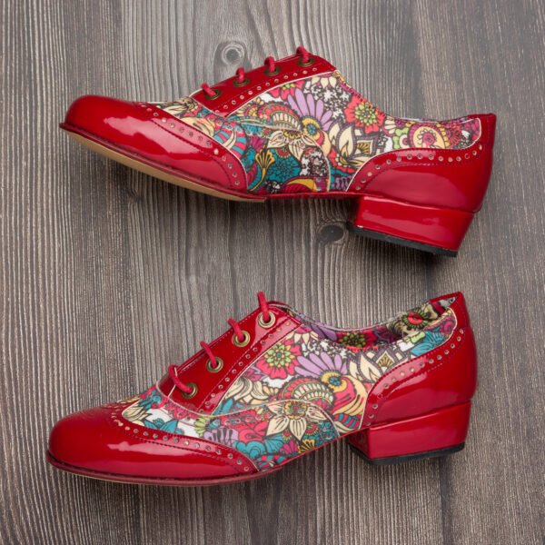 Oxford Curvy-Flowered satin vegan – Fulana Shoes