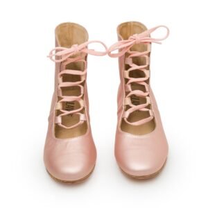 Ballerina Booties / Metalic Rose leather