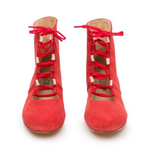 Ballerina Booties / Red Suede