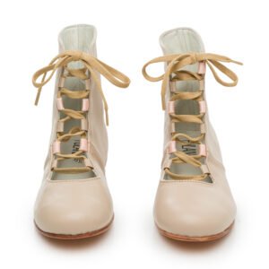 Ballerina Booties / Beige Leather