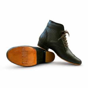 Boots Dark green leather