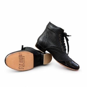 Boots Curvy- Black Leather/ Black Patent Leather