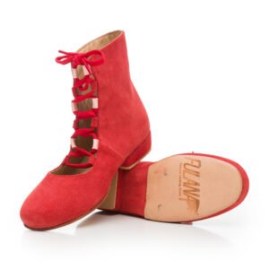 Ballerina Booties / Red Suede