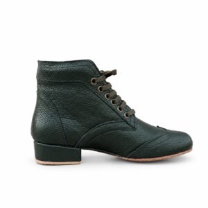 Boot Curvy - Dark green Leather
