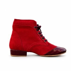 Boot Curvy - Red Suede/Bordeaux Patent