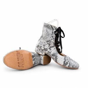 Ballerina Booties / Print B&W Leather